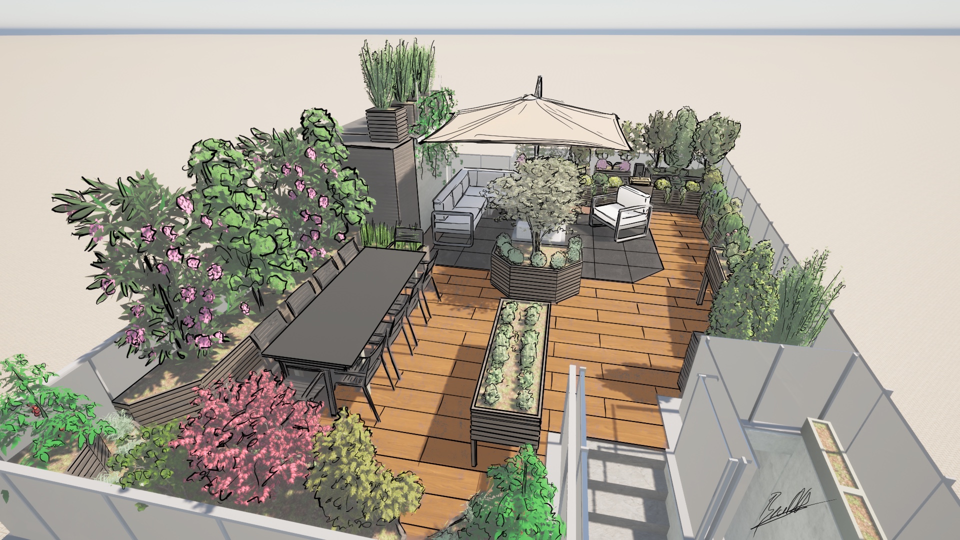 Terrasse bardage bois